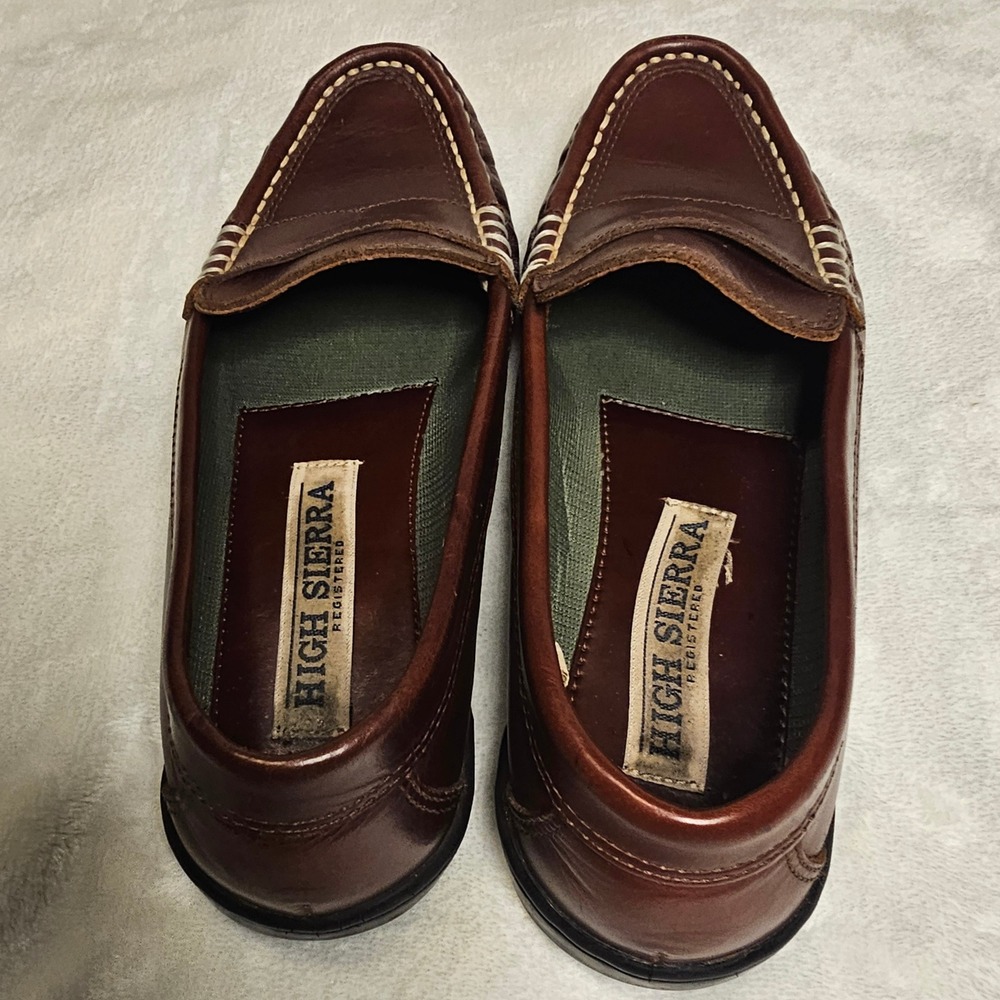 High Sierra Leather Penny Loafers Classic Slip On Shoes Brown Women's Size 8M - Picture 2 of 11
